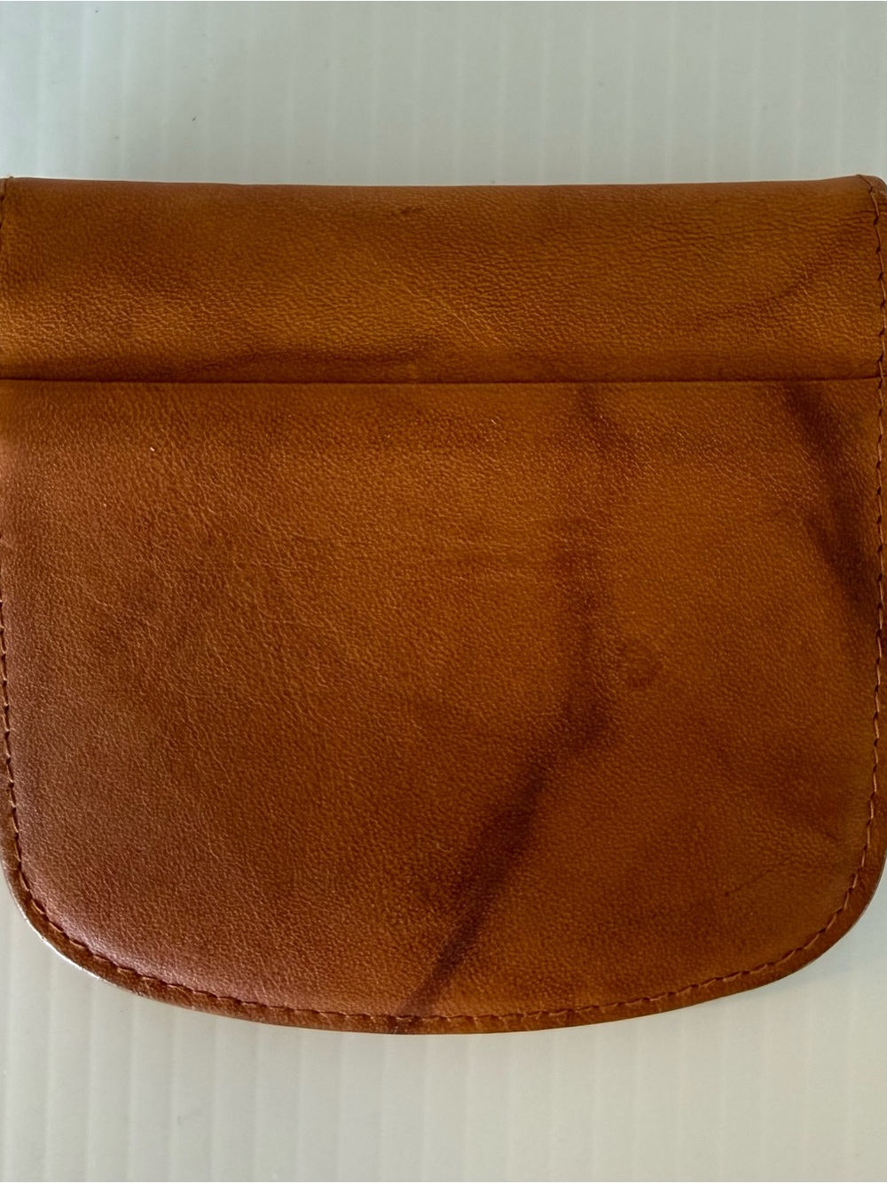 Vtg Buxton Genuine Brown Leather Mini Wallet Coin Purse Currency Slots Bill Fold - Picture 2 of 4